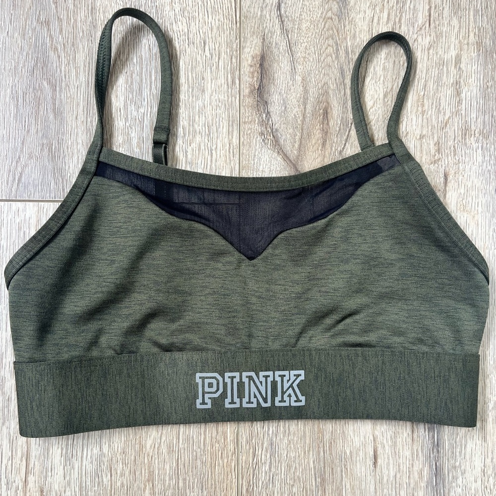 PINK by VS olive green sports bra - size XS